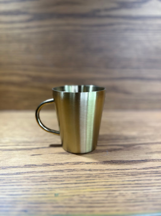 Golden Double Wall Coffee Mug  Material Stainless Steel Color Gold Capacity 10.1 ounces Special Feature Heat Insulation