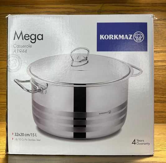 KORKMAZ MEGA Casserole 32 x 20 cm (15 Liters) - TDL HOUSEHOLD