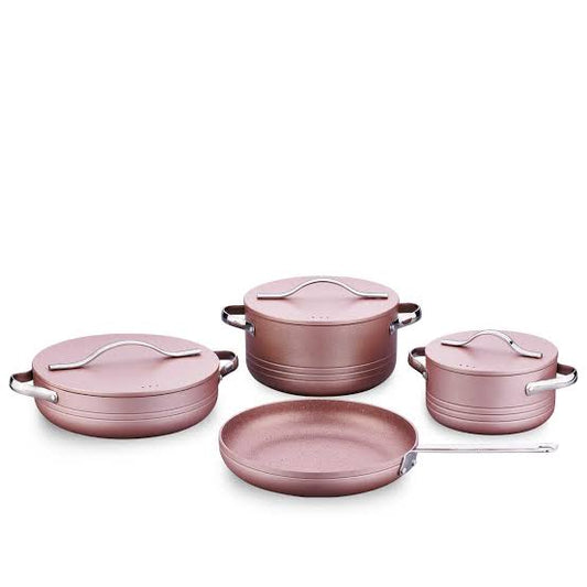 Korkmaz Linea Plus Vanilla 7-Piece Granite Cookware Set