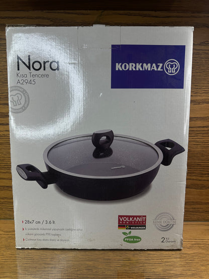 KORKMAZ Low Casserole 28 x 7 cm (4 Liters) “Nora Granite” - TDL HOUSEHOLD