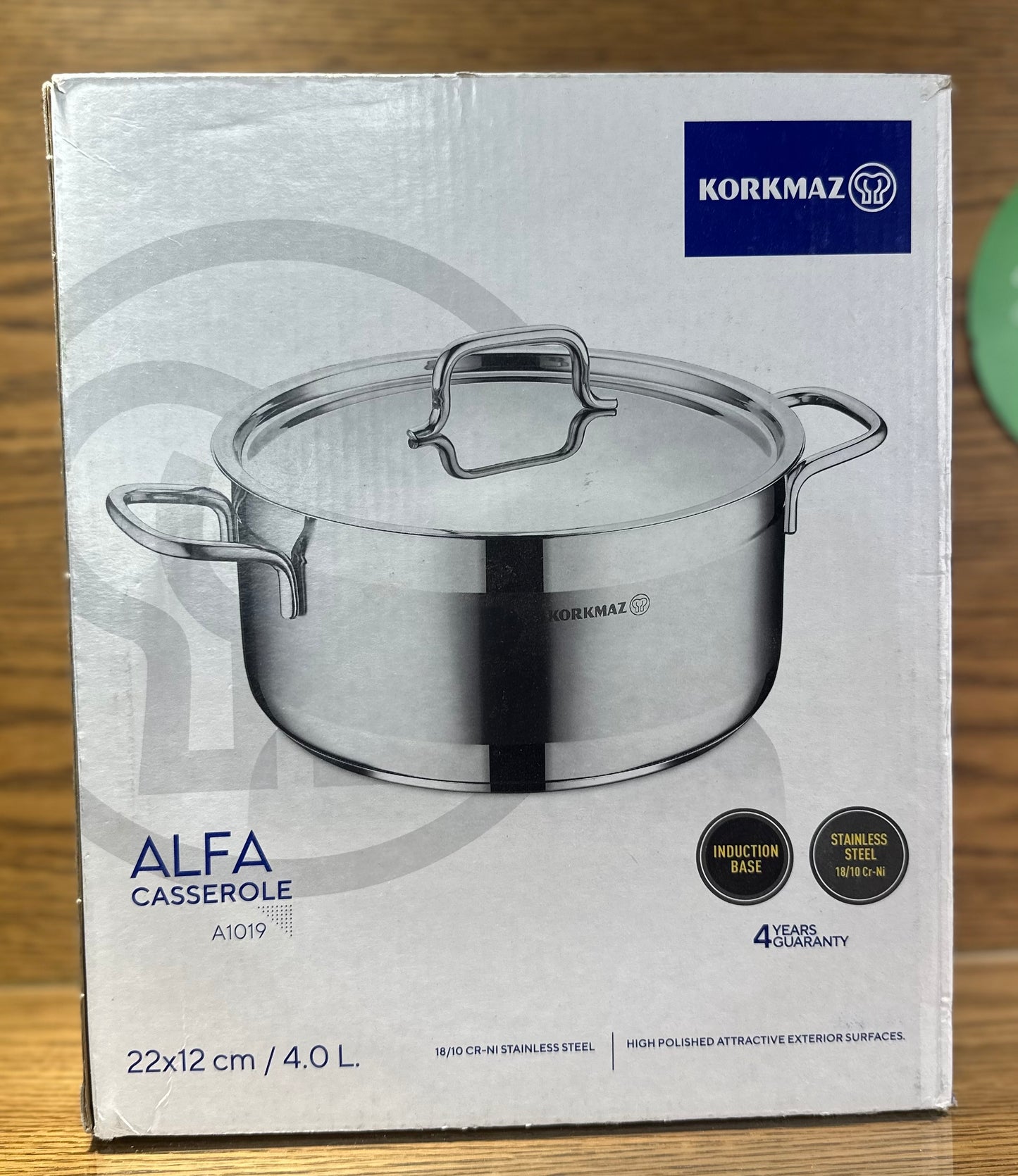 KORKMAZ ALFA Casserole 22 x 12 cm (4 Liters) - TDL HOUSEHOLD