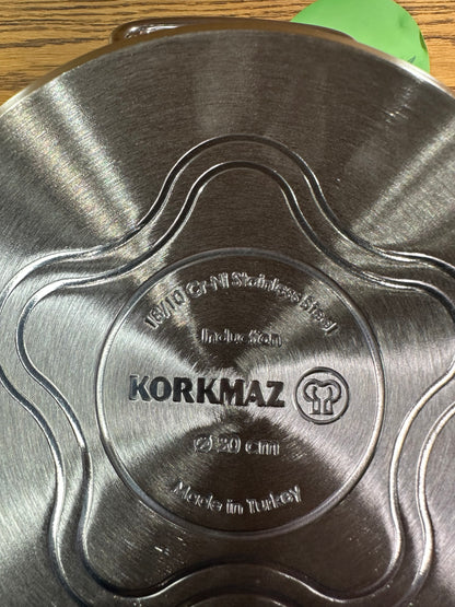 KORKMAZ Low Casserole 20 x 9 cm (Satin) “Proline Gastro” - TDL HOUSEHOLD