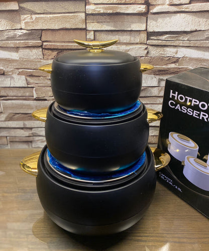 HOTPOT SET EXCLUSIVE 3 PCS SET BLACK  PLAIN