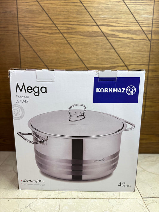 KORKMAZ MEGA Casserole 40 x 26 cm (30 Liters) - TDL HOUSEHOLD