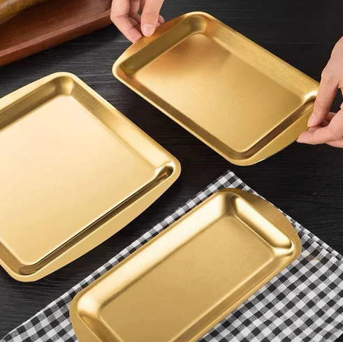 GOLDEN TRAY ZUCCATO OVAL 23X39 CM - TDL HOUSEHOLD