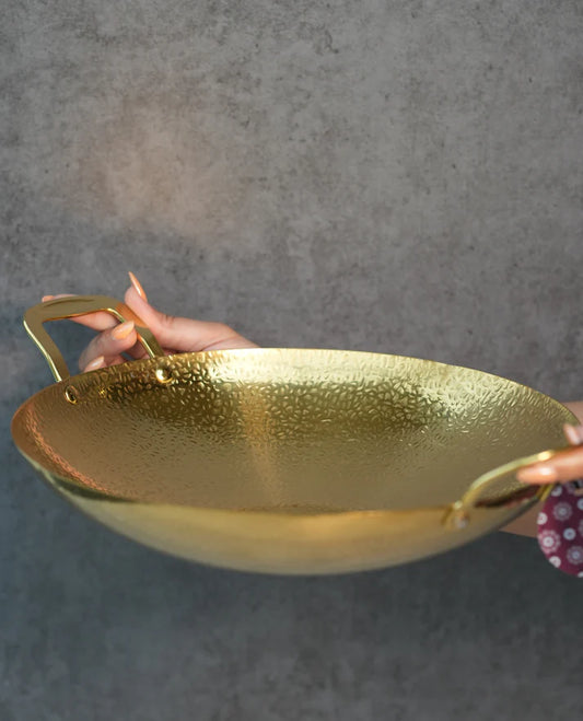 GOLDEN HAMMERED WOK 22 CM - TDL HOUSEHOLD