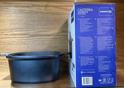 KORKMAZ Square Cast Iron Casserole 28 x 28 x 12.5 cm “Casterra” - TDL HOUSEHOLD