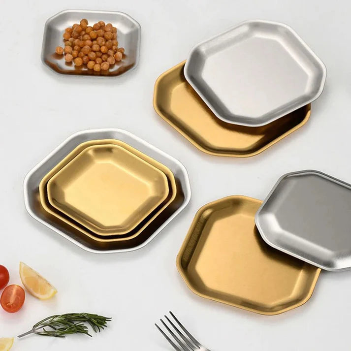 GOLDEN TRAY OCTAGONAL 15 CM - TDL HOUSEHOLD