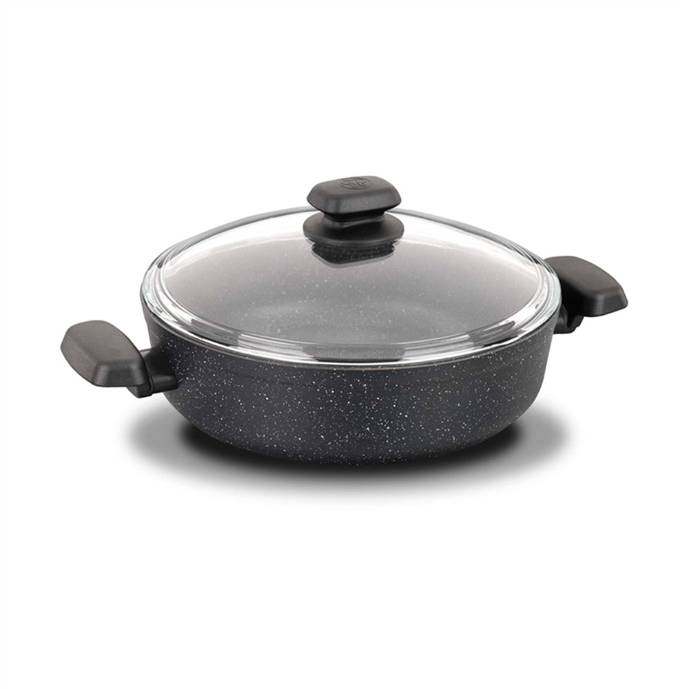 KORKMAZ Low Casserole 28 x 7.5 cm (4 Liters) “Ornella Aluminum” - TDL HOUSEHOLD